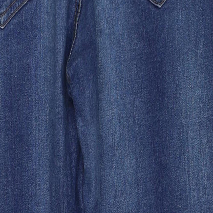 Select Womens Blue Cotton Blend Straight Jeans Size 10 Regular Zip