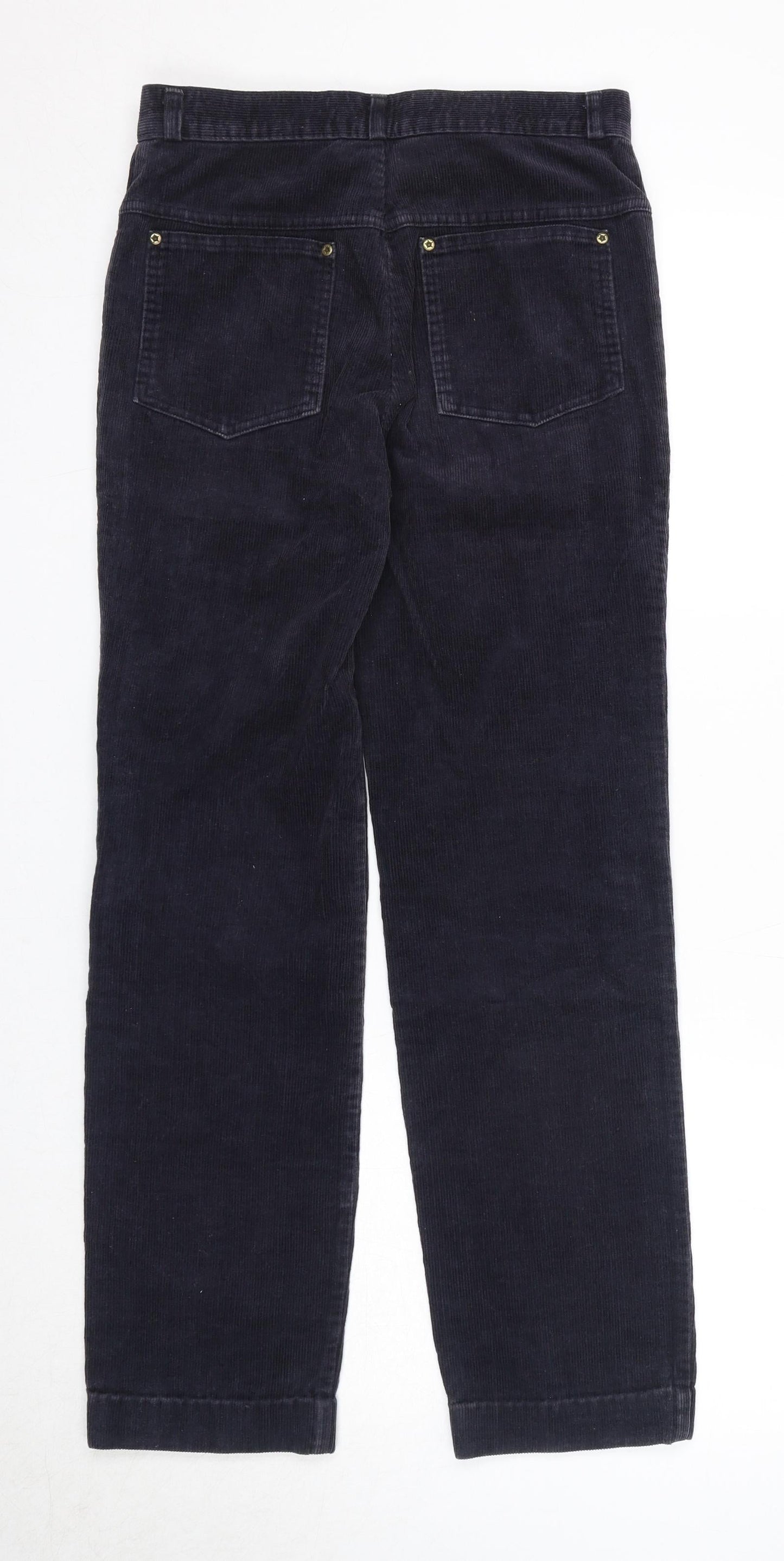 St Michael Mens Blue Cotton Trousers Size 29 in L31 in Regular Zip