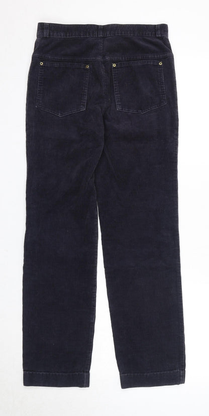 St Michael Mens Blue Cotton Trousers Size 29 in L31 in Regular Zip