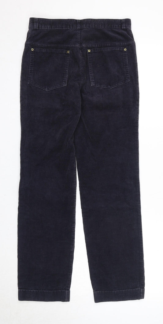 St Michael Mens Blue Cotton Trousers Size 29 in L31 in Regular Zip