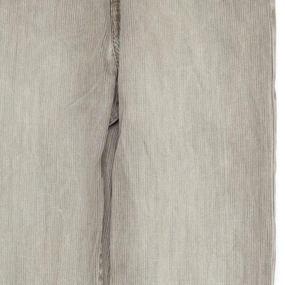 Lot 82 Mens Beige Striped Cotton Trousers Size 30 in Regular Zip