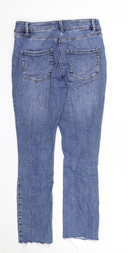 NEXT Womens Blue Cotton Straight Jeans Size 8 Regular Zip