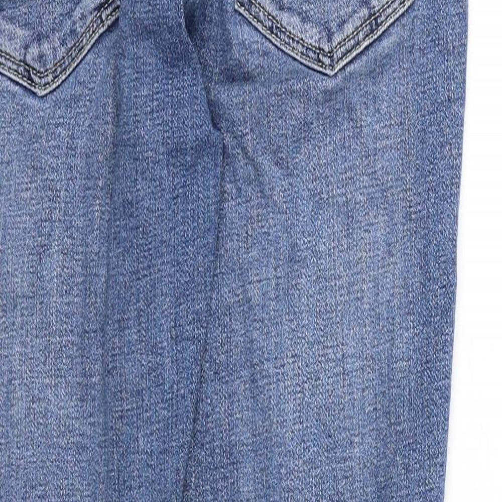NEXT Womens Blue Cotton Straight Jeans Size 8 Regular Zip