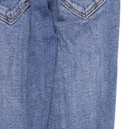 NEXT Womens Blue Cotton Straight Jeans Size 8 Regular Zip