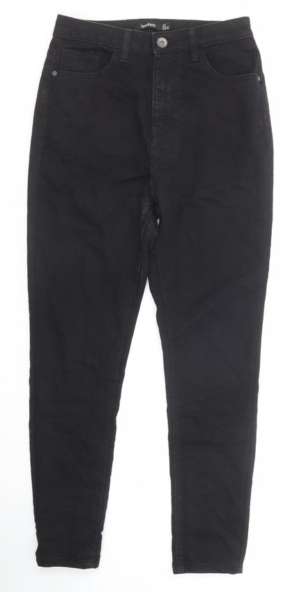 Boohoo Womens Black Cotton Skinny Jeans Size 10 Regular Zip