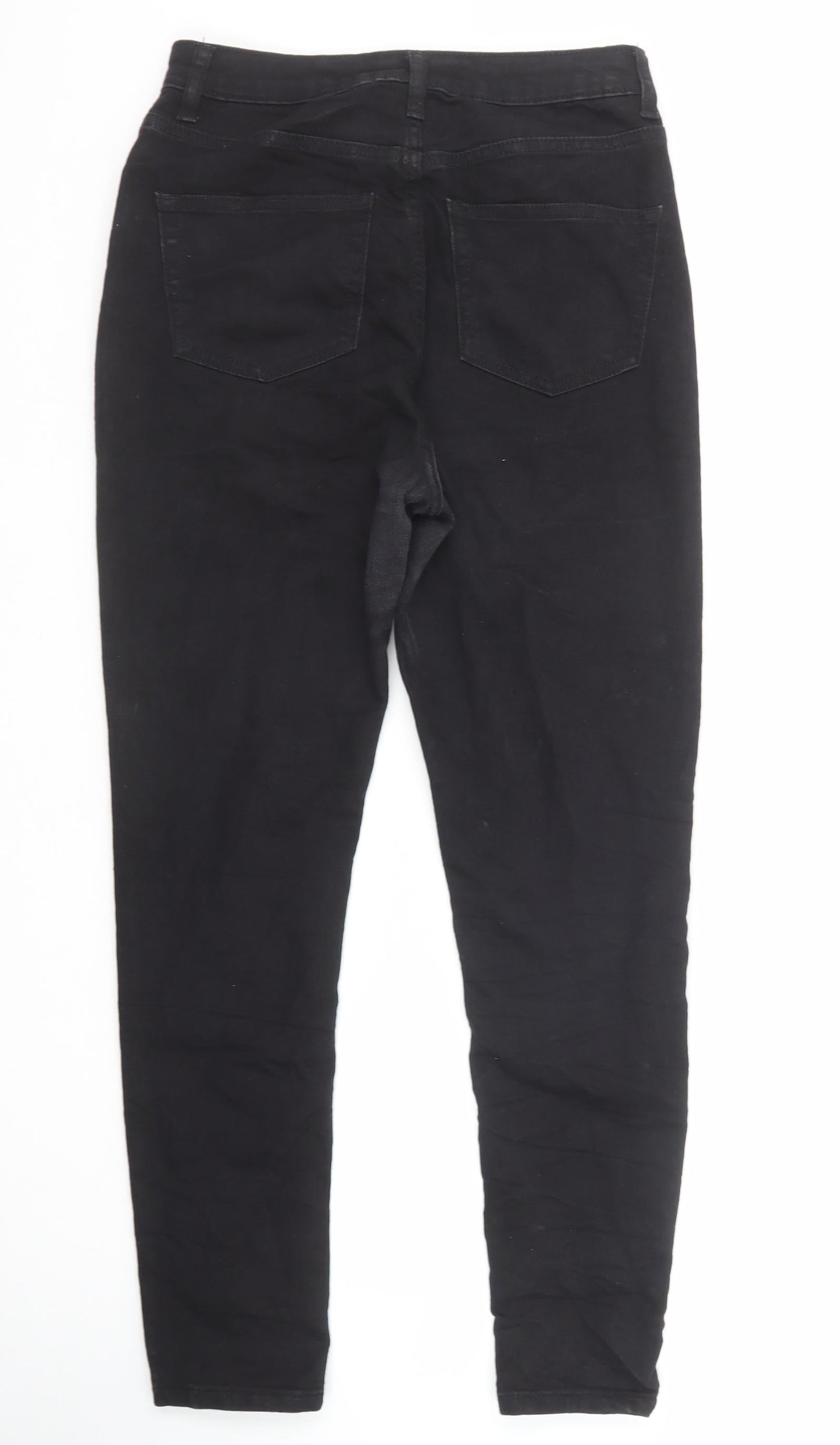 Boohoo Womens Black Cotton Skinny Jeans Size 10 Regular Zip