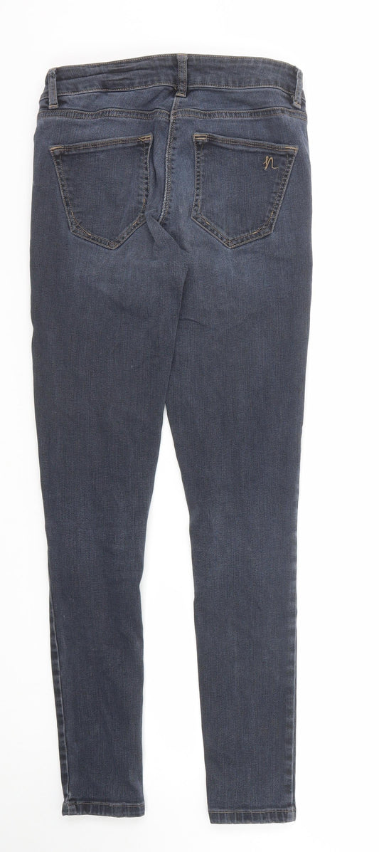 NEXT Womens Blue Cotton Skinny Jeans Size 8 Regular Zip