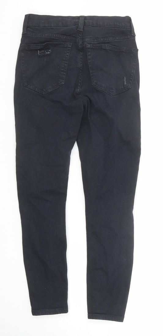 Topshop Womens Black Cotton Skinny Jeans Size 26 in L28 in Regular Zip