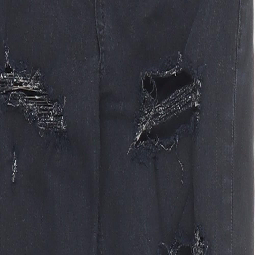 Topshop Womens Black Cotton Skinny Jeans Size 26 in L28 in Regular Zip