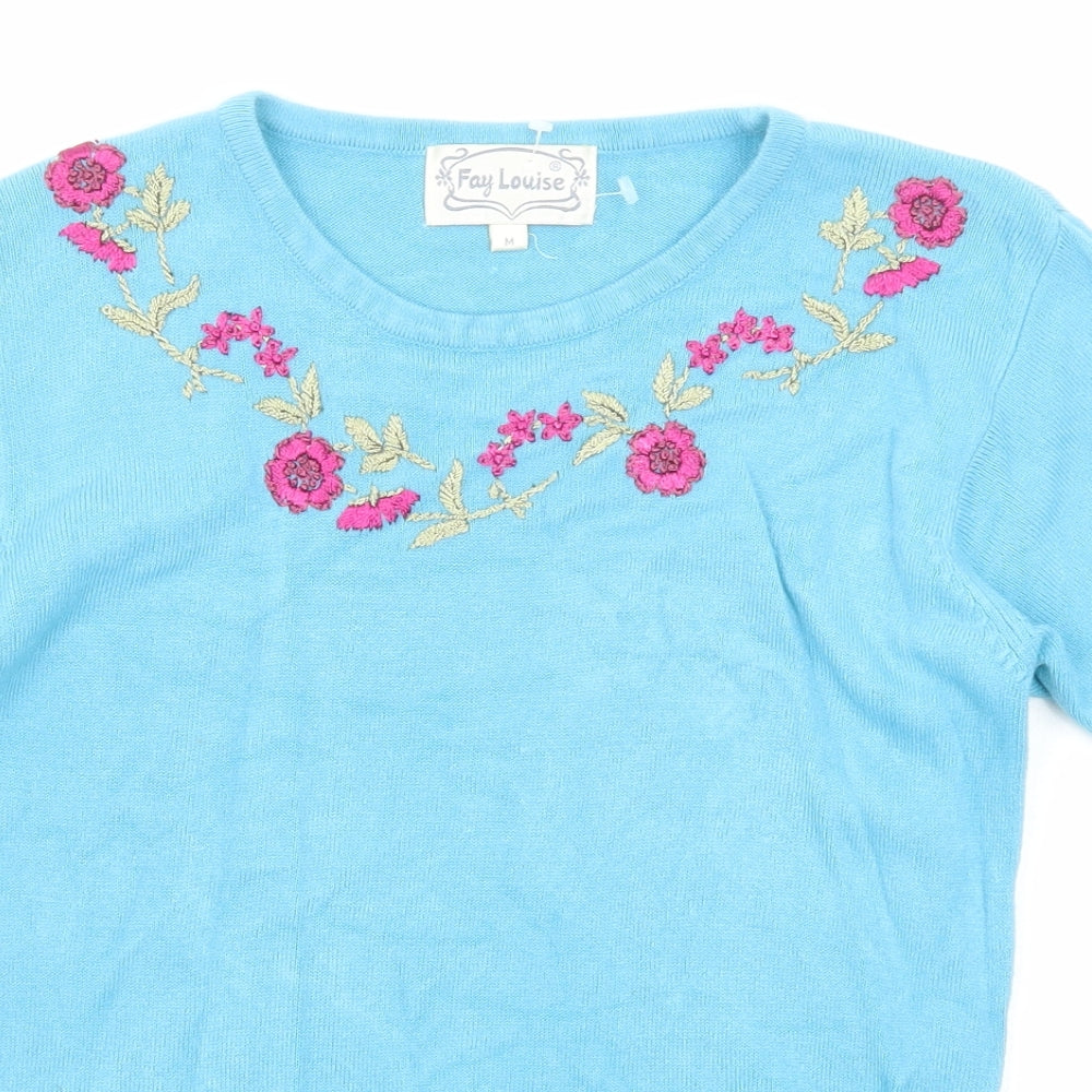 Womens UK Size M Fay Louise Blue Pullover Jumper