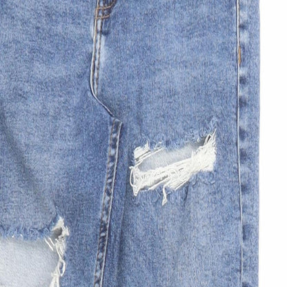 Topshop Womens Blue Cotton Skinny Jeans Size 26 in L30 in Regular Zip