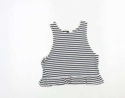 Womens UK Size S H&M Blue Cropped Tank
