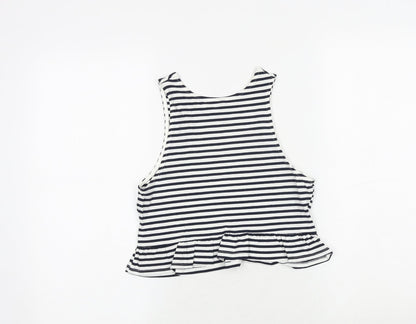 Womens UK Size S H&M Blue Cropped Tank