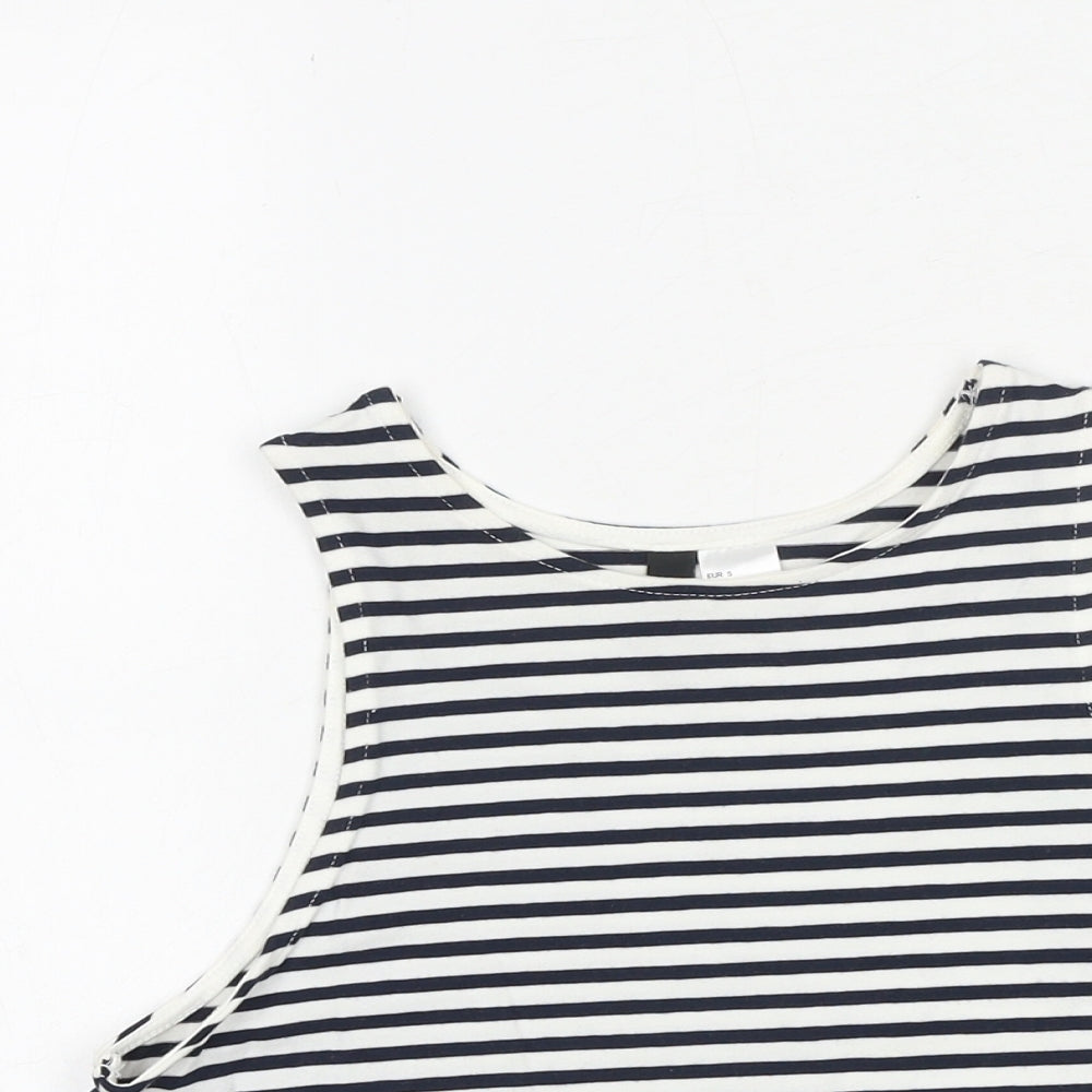 Womens UK Size S H&M Blue Cropped Tank