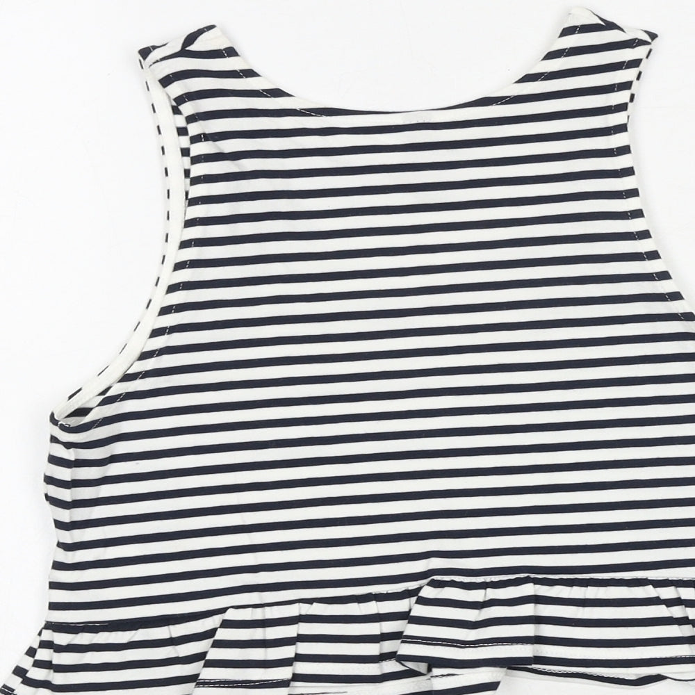 Womens UK Size S H&M Blue Cropped Tank