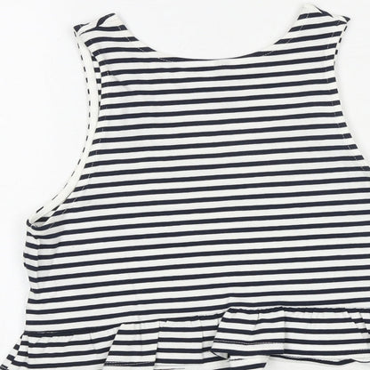 Womens UK Size S H&M Blue Cropped Tank