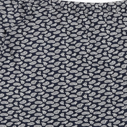 Boohoo Womens Blue Geometric Polyester Basic Blouse Size 16 Round Neck