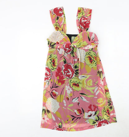 Johnny Martin Womens Multicoloured Floral Polyester Slip Dress Size S Sweetheart Pullover