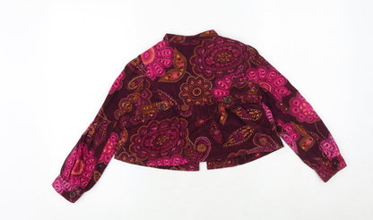 Gap Girls Brown Geometric Jacket Blazer Size S Button
