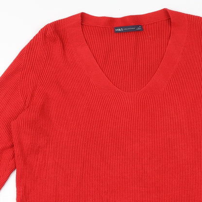 Womens UK Size 12 Marks and Spencer Red Pullover Jumper