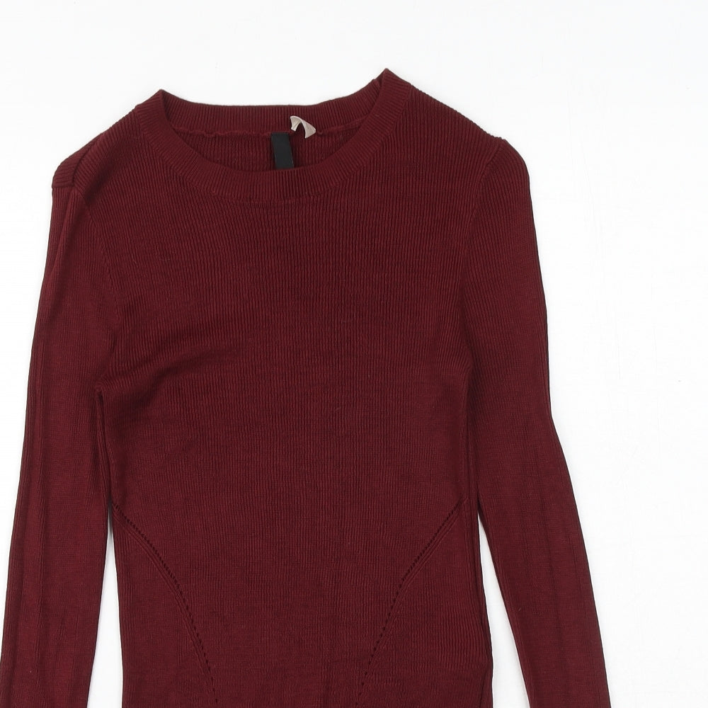 Womens UK Size S H&M Red Pullover Jumper
