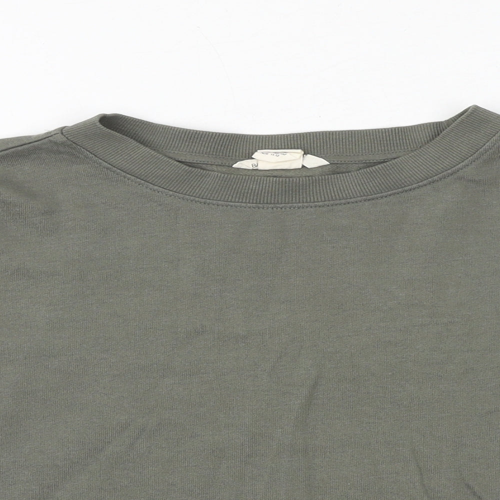 H&M Girls Green 100% Cotton Pullover Sweatshirt Size 11-12 Years Pullover