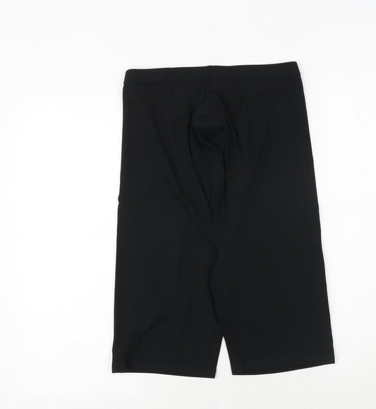 Missguided Womens Black Cotton Compression Shorts Size 8 Regular Pull On