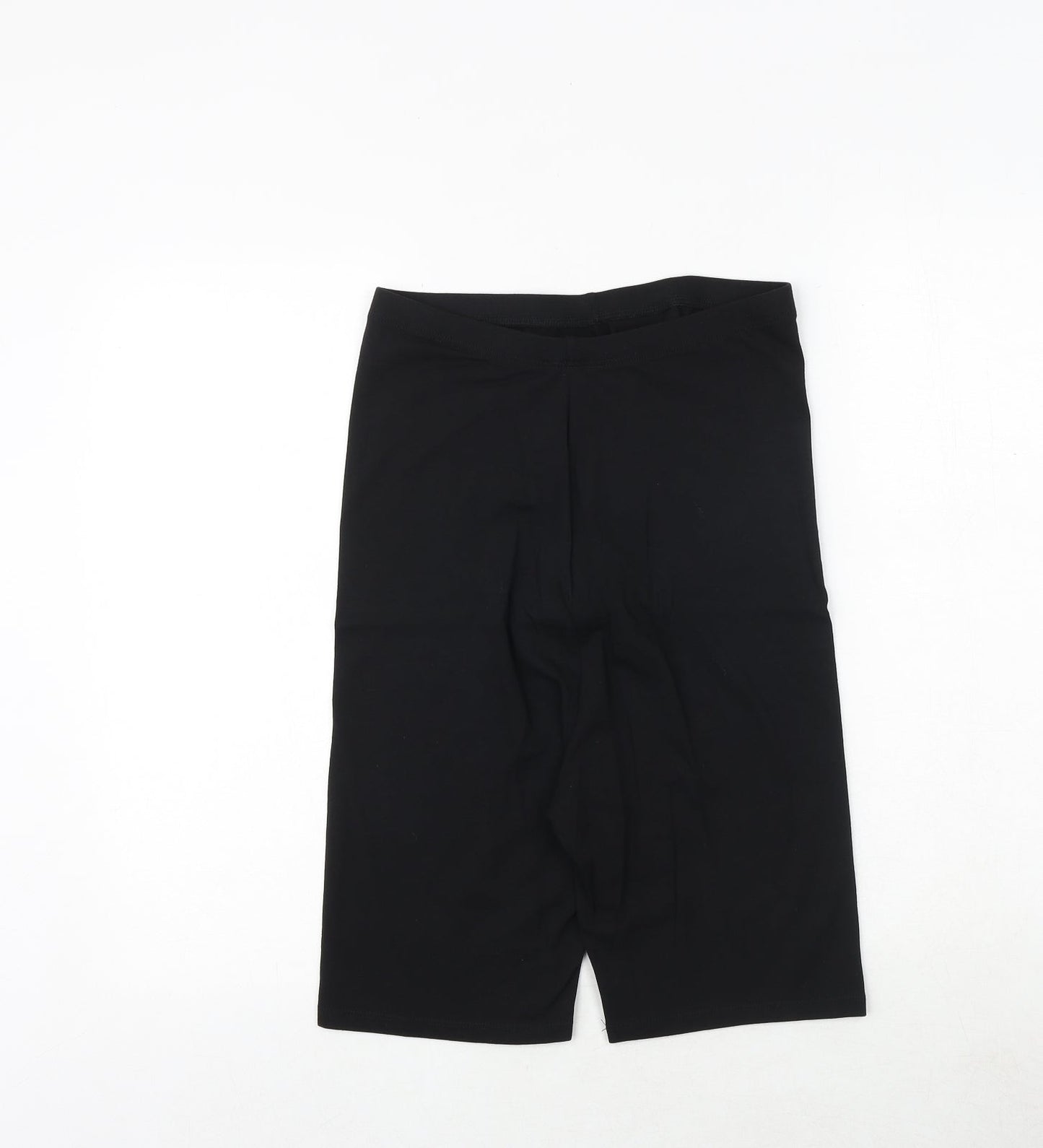 Missguided Womens Black Cotton Compression Shorts Size 8 Regular Pull On