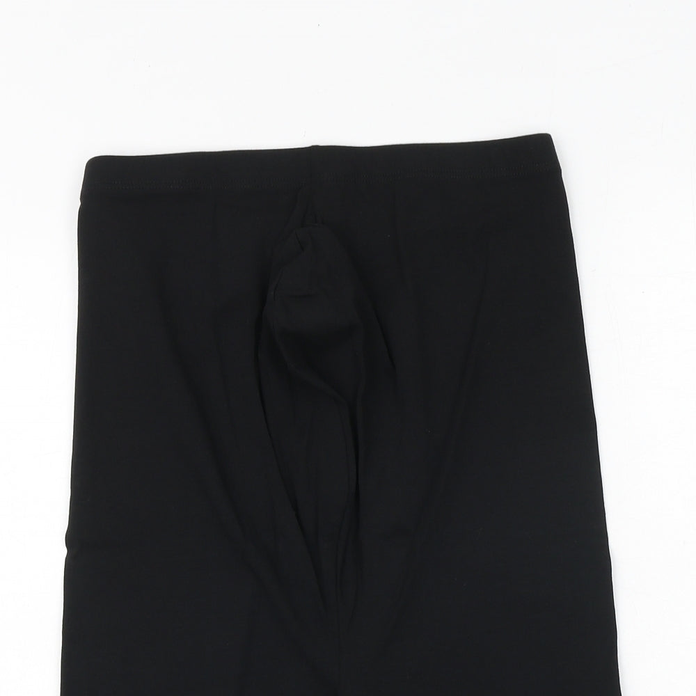 Missguided Womens Black Cotton Compression Shorts Size 8 Regular Pull On