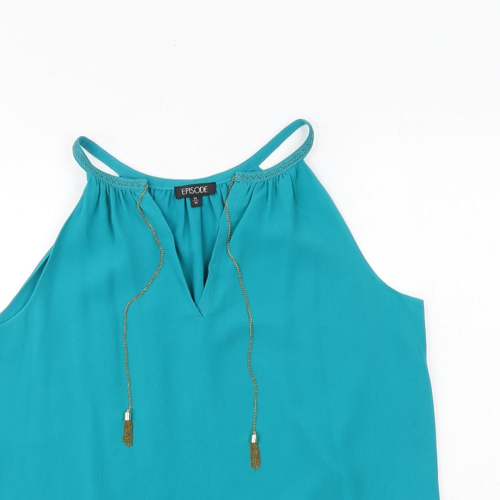 Womens UK Size M Episode Green Basic Tank