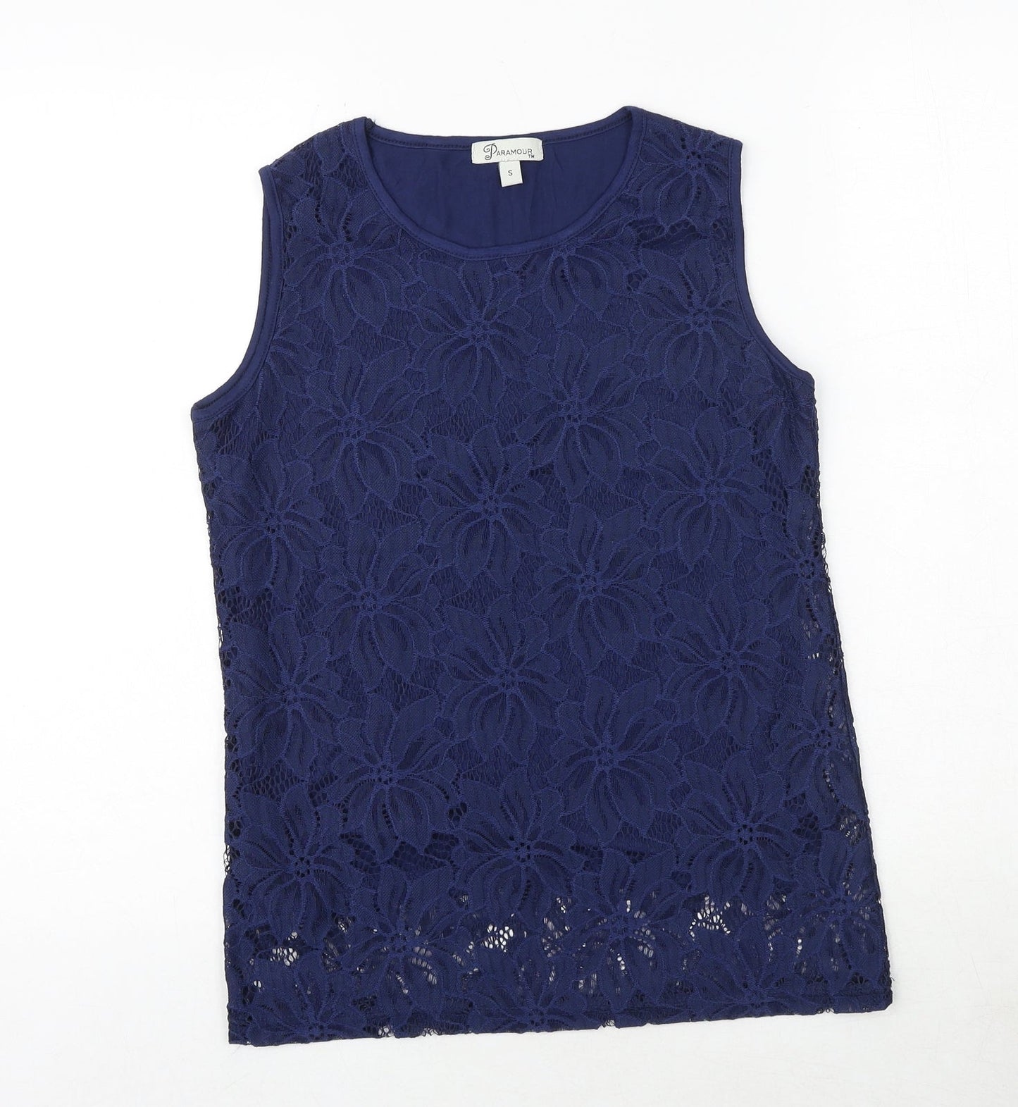 Womens UK Size S PARAMOUR Blue Basic Tank