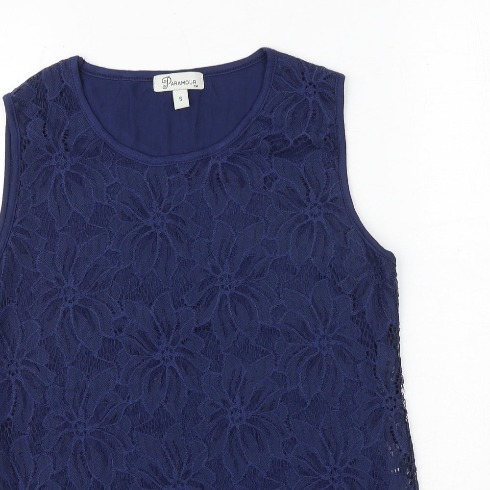 Womens UK Size S PARAMOUR Blue Basic Tank