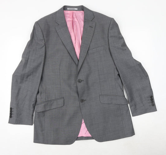 Aspen & Court Mens Grey Wool Jacket Suit Jacket Size 40 Regular