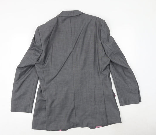Aspen & Court Mens Grey Wool Jacket Suit Jacket Size 40 Regular
