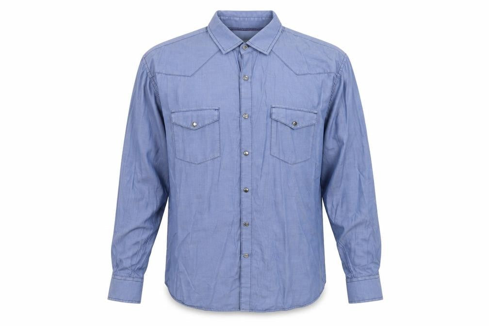 Mens UK Size L James Campbell Blue  Button-Up Long Sleeve Casual Shirt
