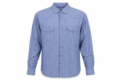 Mens UK Size L James Campbell Blue  Button-Up Long Sleeve Casual Shirt