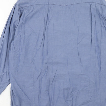 Mens UK Size L James Campbell Blue  Button-Up Long Sleeve Casual Shirt
