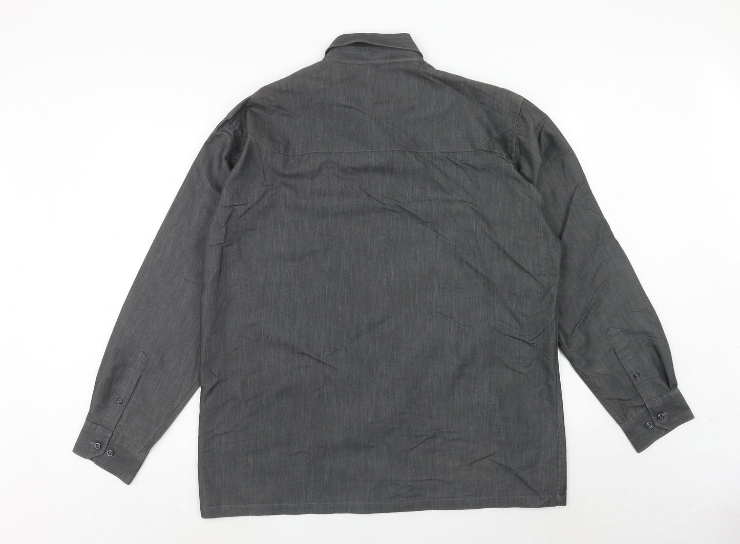 Mens UK Size XL Ciro Citterio Grey  Button-Up Long Sleeve Casual Shirt