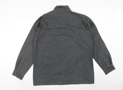 Mens UK Size XL Ciro Citterio Grey  Button-Up Long Sleeve Casual Shirt
