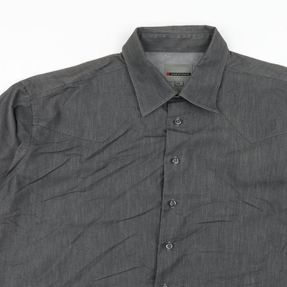 Mens UK Size XL Ciro Citterio Grey  Button-Up Long Sleeve Casual Shirt