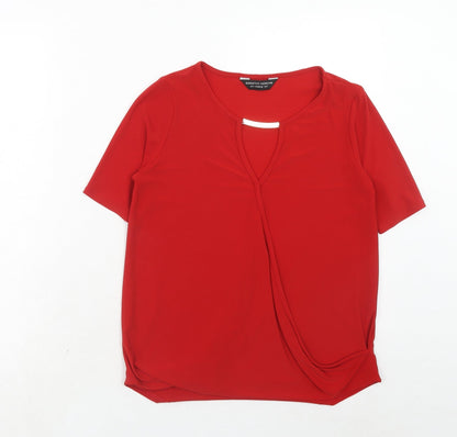 Womens UK Size 8 Dorothy Perkins Red Basic Blouse