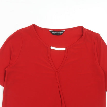Womens UK Size 8 Dorothy Perkins Red Basic Blouse