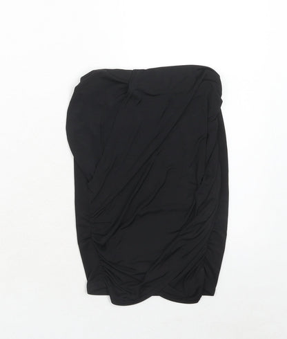 PRETTYLITTLETHING Womens Black Polyester A-Line Skirt Size 6