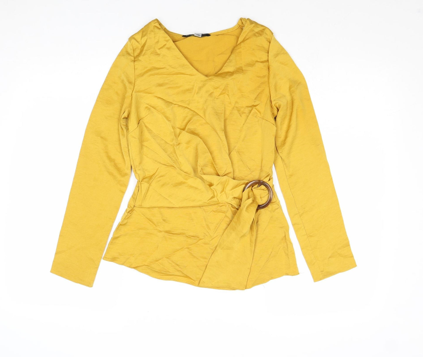Womens UK Size 8 Dorothy Perkins Yellow Basic Blouse