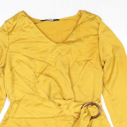 Womens UK Size 8 Dorothy Perkins Yellow Basic Blouse