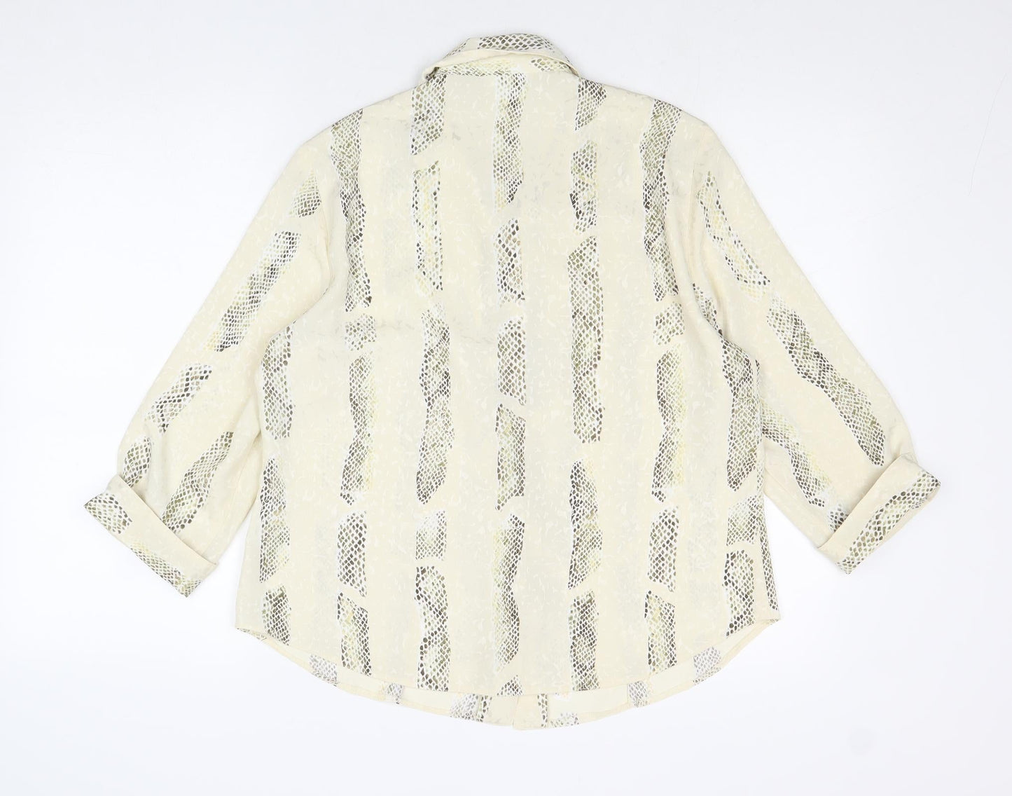 Womens UK Size 16 Canda Ivory Basic Button-Up