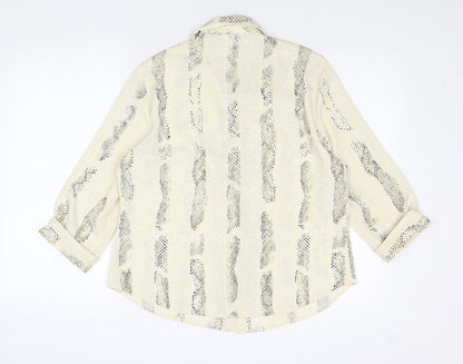 Womens UK Size 16 Canda Ivory Basic Button-Up