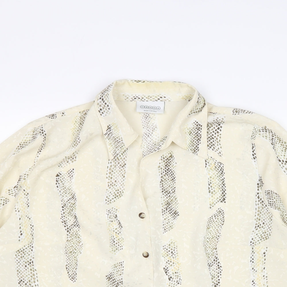Womens UK Size 16 Canda Ivory Basic Button-Up