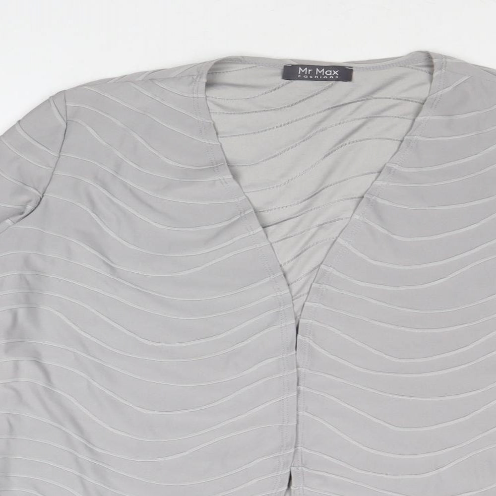 Womens UK Size L Mr Max Grey Cardigan Jumper