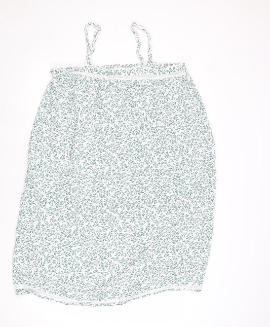 dusk Womens Green Floral Viscose Slip Dress Size L Square Neck Pullover